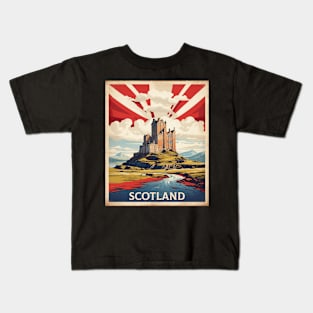 Scotland England Vintage Travel Tourism Poster Kids T-Shirt